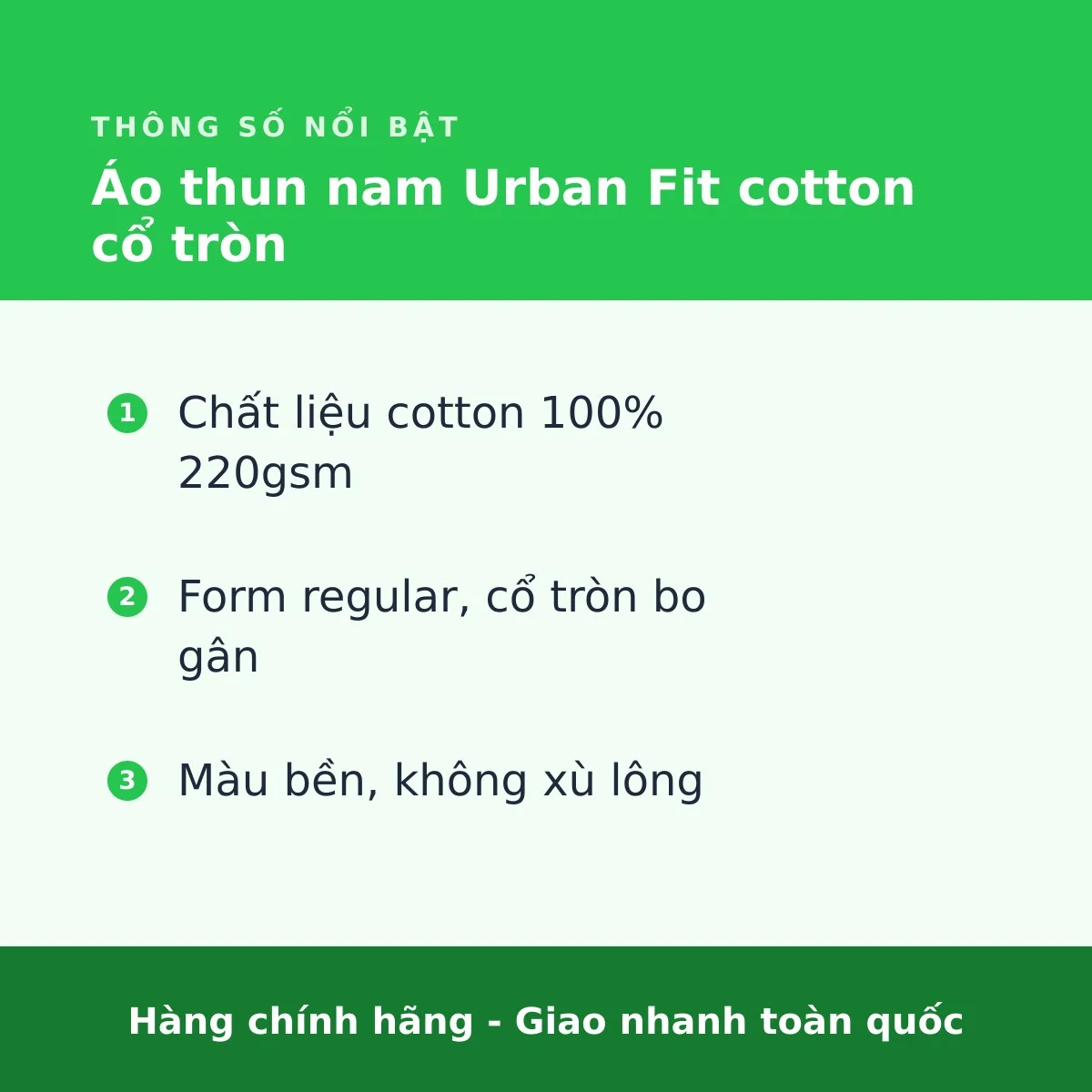Áo thun nam Urban Fit cotton cổ tròn - ảnh 3