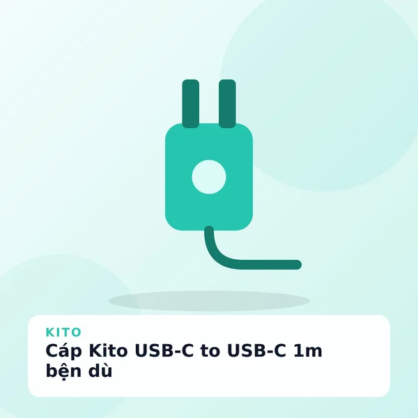Cáp Kito USB-C to USB-C 1m bện dù