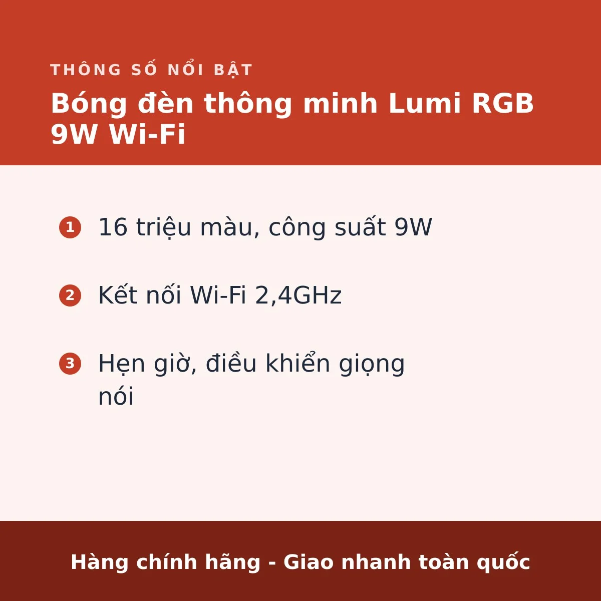 Bóng đèn thông minh Lumi RGB 9W Wi-Fi - ảnh 3