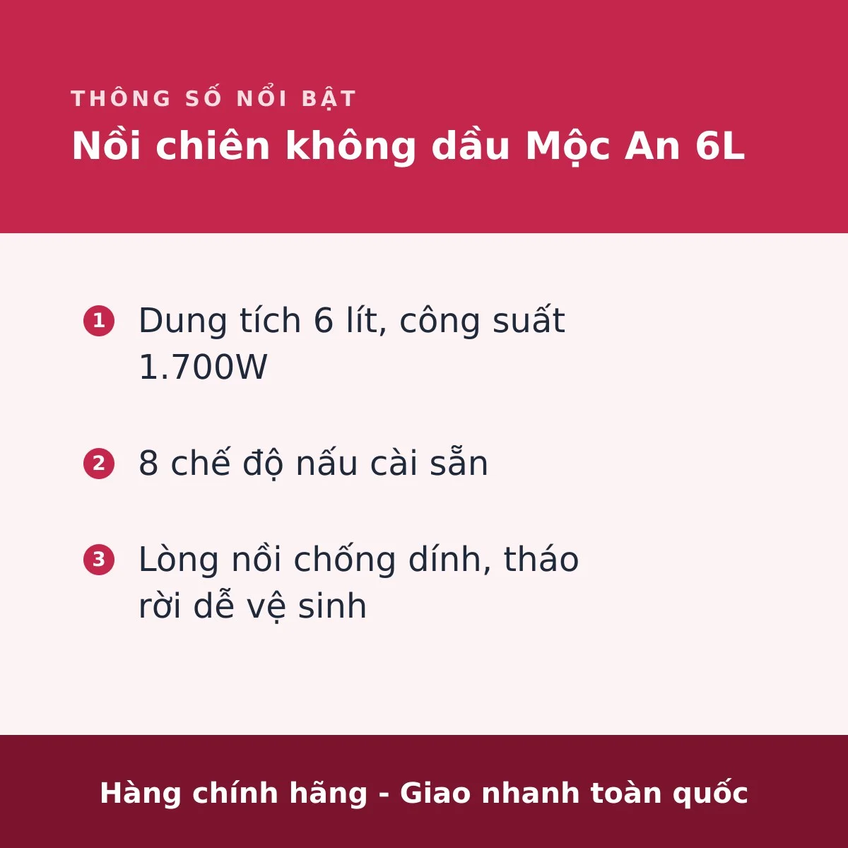 Nồi chiên không dầu Mộc An 6L - ảnh 3