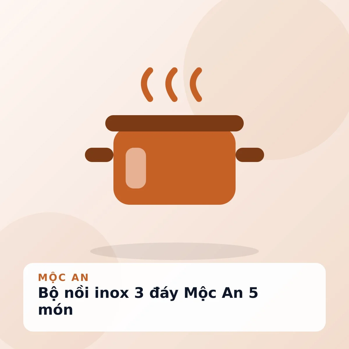 Bộ nồi inox 3 đáy Mộc An 5 món